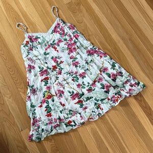 Floral Sleeveless Sleep Dress Pink and Green Pattern Anthropologie Large